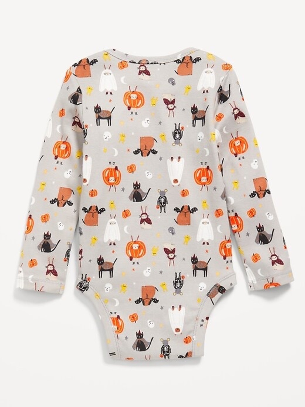Old Navy Baby 3-6M Halloween Bodysuit Long Sleeve Trick-or-Treat Jack-o-Lantern